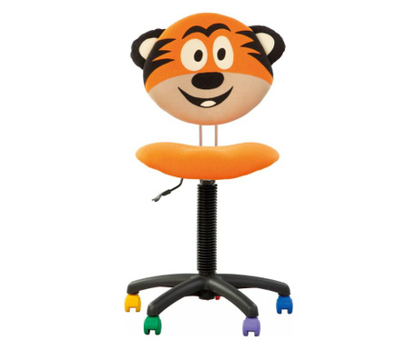 Scaun pentru copii Tiger, textil microsolco, portocaliu