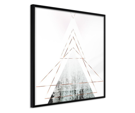 Poster Artgeist - Snow-Capped Peak (Square) - Crni okvir - 30 x 30 cm