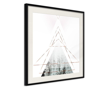 Poster Artgeist - Snow-Capped Peak (Square) - Crni okvir s paspartuom - 50 x 50 cm