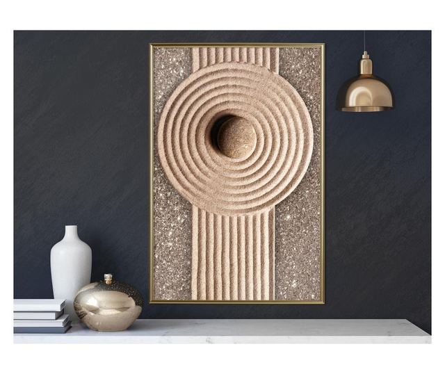 Plakat Artgeist - Sandy Roundabout - Zlat okvir - 20 x 30 cm