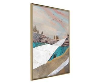 Plakat Artgeist - Painted Landscape - Zlat okvir - 20 x 30 cm