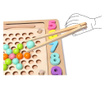 Joc Montessori de dexteritate si pescuit 4 in 1, Fishing Beads, din lemn
