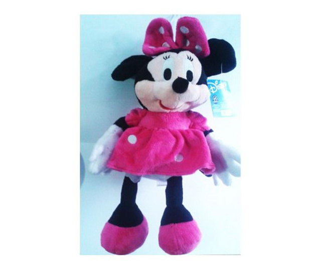 Mascota din plus fetita Minnie, 35 Cm, roz cu buline albe