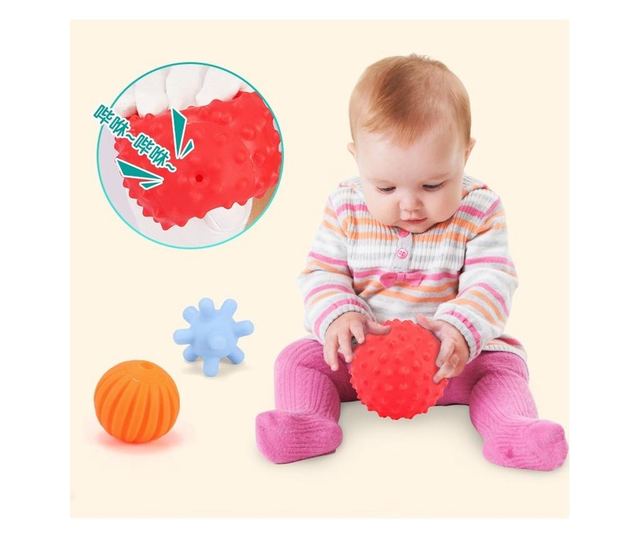 Set 6 mingi senzoriale pentru baita