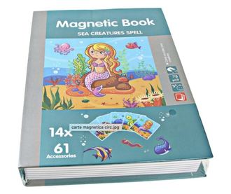 Carte cu 14 Puzzle Magnetic Magia Creaturilor Marine, 61 piese