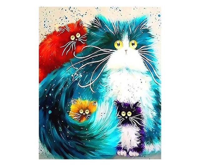 Tablou 500 Picteaza Dupa Numere Pisicile blanoase, 20x30 cm