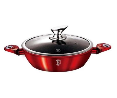 Cratita cu capac 4.9 litri, berlinger haus, 32 cm, burgundy metallic line, bh 1264