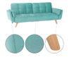 Sofa na razvlačenje u mint zelenom baršunu i nogama od prirodnog hrasta Filema 210x92x82 cm