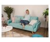 Sofa na razvlačenje u mint zelenom baršunu i nogama od prirodnog hrasta Filema 210x92x82 cm