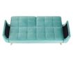 Sofa na razvlačenje u mint zelenom baršunu i nogama od prirodnog hrasta Filema 210x92x82 cm