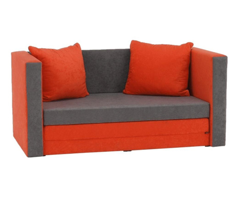 Katarina kihúzható kanapé narancssárga szürke textil kárpitozással 135x71x61 cm