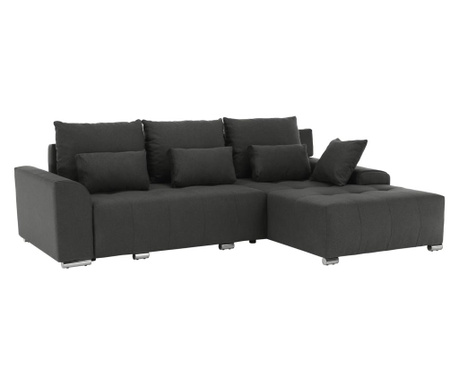 Kihúzható kanapé sötétszürke kárpittal Devlin 260x179x98 cm
