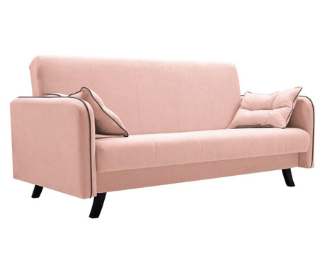 Kihúzható kanapé púderrózsaszín kárpittal Primo 206x107x100 cm