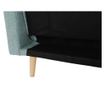 Sofa na razvlačenje u mint zelenoj tkanini i nogama od prirodnog drva Mavera 214x84x84 cm