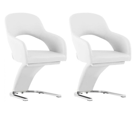 Jedálenské stoličky Emma, 2 ks, 2 rôzne farby, biele  Modern & Contemporary