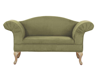 Sofa sa zelenom tekstilnom presvlakom i hrastovim nogama Fabricio 122x51x71,5 cm