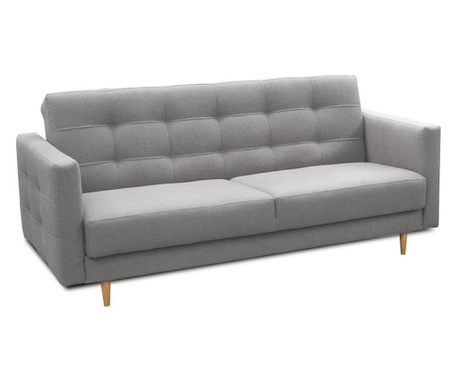 3 személyes kanapé szürke textil kárpittal Amedia 210x124x92 cm