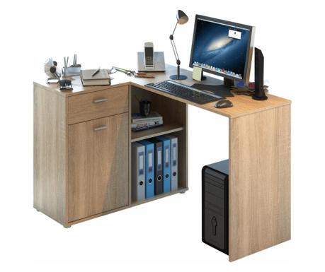 Kihúzható íróasztal tárolóhellyel halványbarna Sonoma Kalimero tölgy 120x90x76 cm