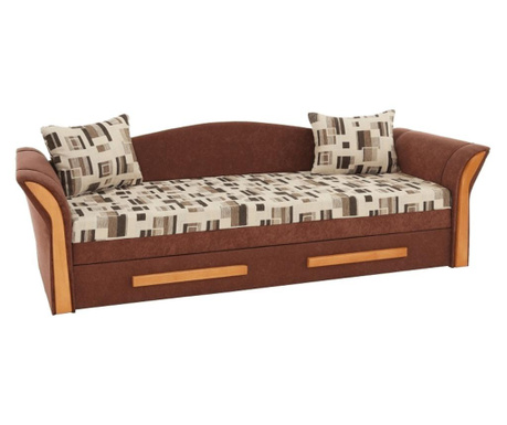 Kihúzható kanapé barna textil kárpitozással Patryk 215x78x75 cm