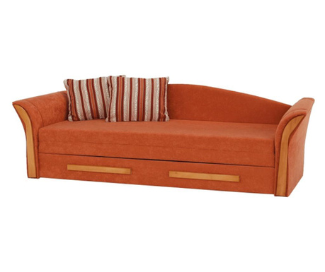 Kihúzható kanapé narancs éger textil kárpitozással Patryk 215x78x75 cm