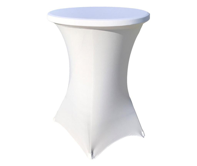 CULINARO Set masa pliabila rotunda inalta catering D80xH110cm, husa elastica alba, capac elastic alb