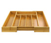 Suport organizare tacamuri Quasar & Co.®, extensibil, 5-7 compartimente bambus, 31-48 x 37 x 5.3 cm, natur