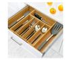 Suport organizare tacamuri Quasar & Co.®, extensibil, 5-7 compartimente bambus, 31-48 x 37 x 5.3 cm, natur