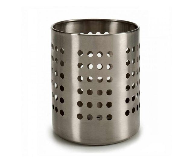 Suport pentru tacamuri din otel inoxidabil perforat, Escalate, 11.5x11.5 x13.5 cm