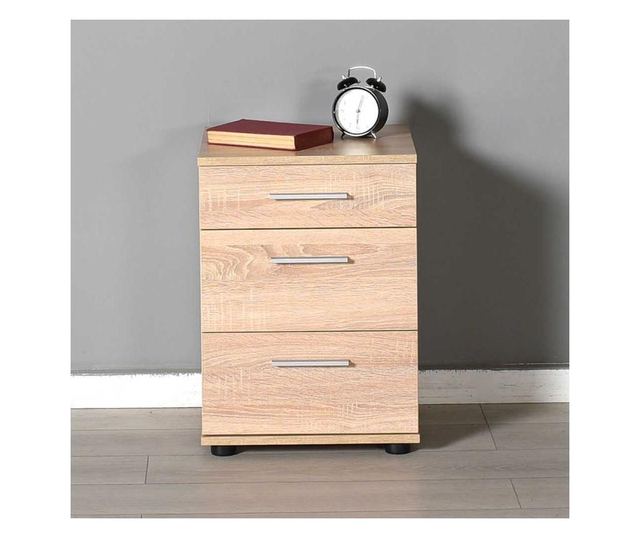 Noptiera Adore Trendline, 3 sertare, 40 x 57 x 39 cm - Bej