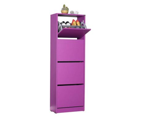 Pantofar Adore, 4 compartimente, capacitate 18 perechi incaltaminte, mov, 51x157x26 cm