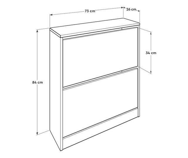 Pantofar Adore Mini, 2 compartimente, capacitate 12 perechi, 73 x 84 x 26 cm - Mov