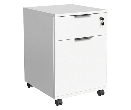 Rollbox Adore rio office, usa si sertar cu cheie, alb, 41x61x41 cm