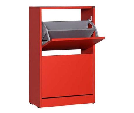 Pantofar Adore, 2 compartimente, capacitate 10 perechi, 51x84x26 cm - Rosu