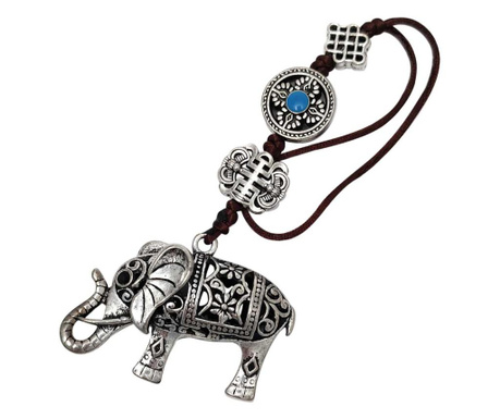 Elefant al bogatiei cu trompa in sus liliac si nod mistic, amuleta feng shui norocoasa pentru dragoste si bani, metal calitate a
