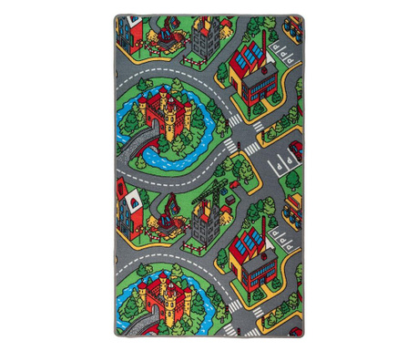Детски килим Playcarpet Street, многоцветен, 95x200 см
