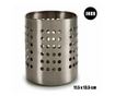 Suport pentru tacamuri din otel inoxidabil perforat, Escalate, 11.5x11.5 x13.5 cm