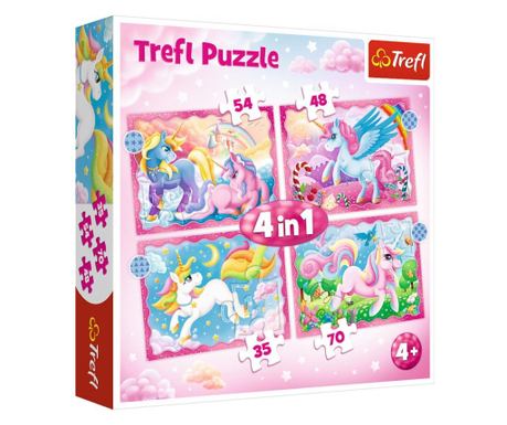 PUZZLE TREFL 4IN1 PATRULA UNICORNI SI MAGIE