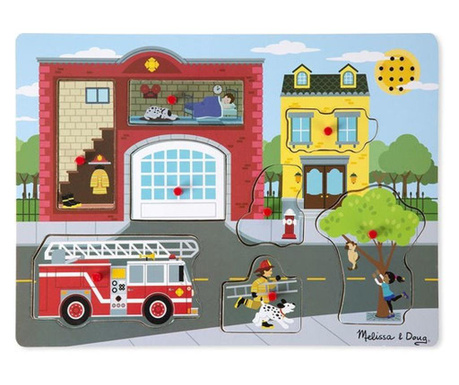 Puzzle cu sunete Brigada de pompieri Melissa and Doug