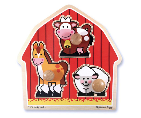 Puzzle lemn jumbo Ferma Melissa and Doug