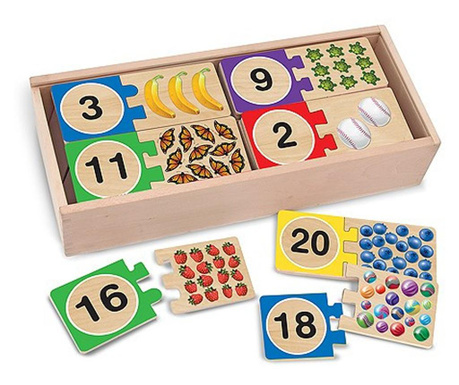 Puzzle din lemn pentru invatarea numerelor
