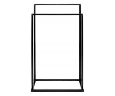 Kovinsko stojalo za brisače za kopalnico z 2 držaloma, 84 cm, črno