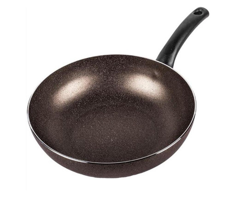 Тиган wok, 28х10 см, Незалепващо покритие, Алуминий, Черен