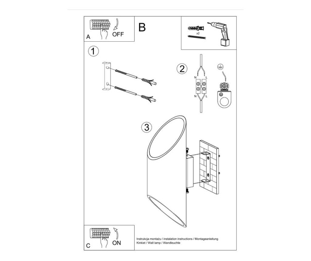 Aplica de perete Nice Lamps, Nixon White, aluminiu, M