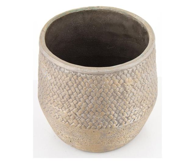 Ghiveci de piatra, auriu, 18x17,5x17,5 cm