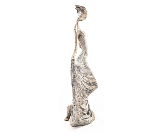 Figurina lady, gri antichizat, 32x18x8,5 cm