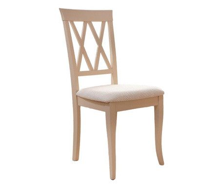 Set 2 scaune dining din lemn de fag Venetia, cadru bej, textil Regent plain 02