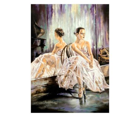 Slikarsko platno Balerina, ogledalo, slika, 60 x 90 cm