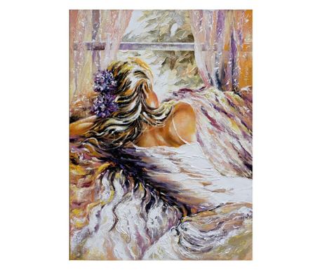 Slikarsko platno Ženska ob oknu, slika, 50 x 75 cm
