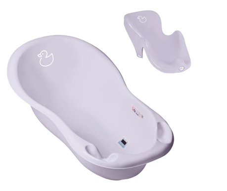 Set cadita copii Duck Lila 102 cm cu senzor de temperatura + suport anatomic cadita