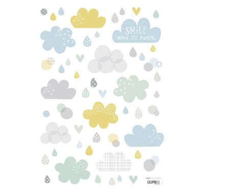 стикер за детска стая "Облаци и дъжд"